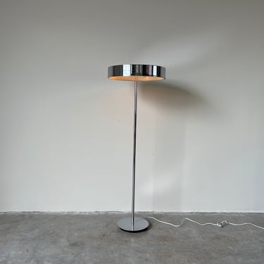 70's Mid-Century Mushroom - Shape Chrome Floor Lamp 