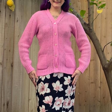 Vintage 1970’s Pink Knit Cardigan 