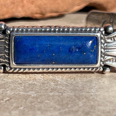 Carolyn Pollack - Vintage Relios Southwest Sterling Silver and Lapis Stone Cuff Bracelet - 6.75 Inches 