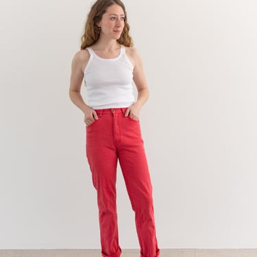 Vintage 24 Waist Watermelon Pink Red High Waist Slim Jean | Lord and Taylor | Made in Japan | 