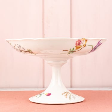 Antique French Floral Compote