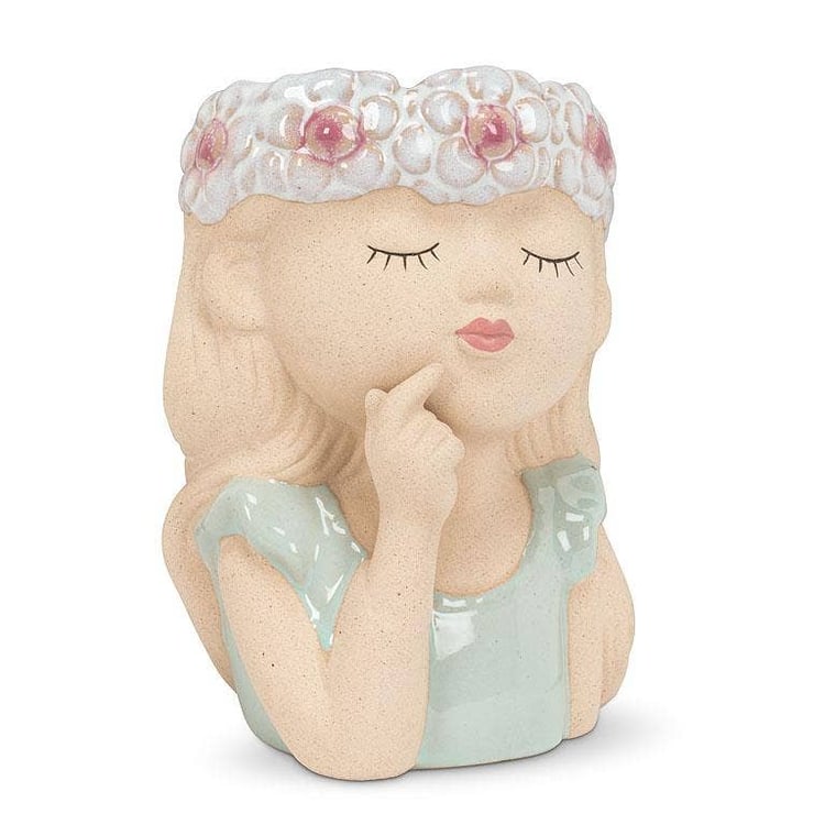 Girl w/Flowers Large Planter-6&quot;