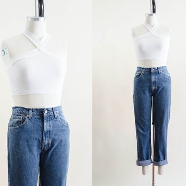 high waisted jeans | 90s plus size vintage Levi's relaxed fit men's women's unisex boyfriend mom jeans 34x30 