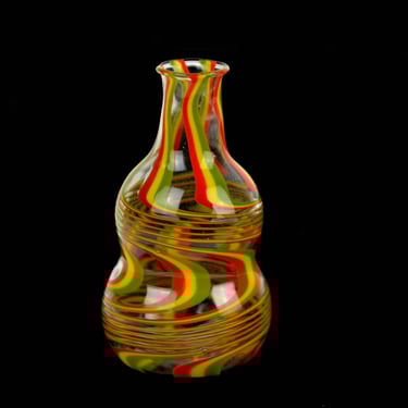 Lauscha glass vase thread glass 60s 70s assembly technology art glass swirl glass glass vase studio glass hand-formed bimini glass assembly technology design 