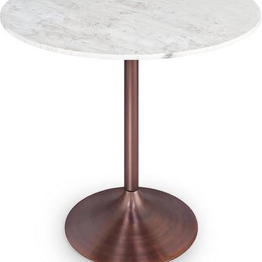 Osborne 36 inch x 36 inch Round Dining Table White Marble/Copper FFW258-626