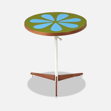 Peter Pepper Products Adjustable Tripod Walnut & Resin Side Table