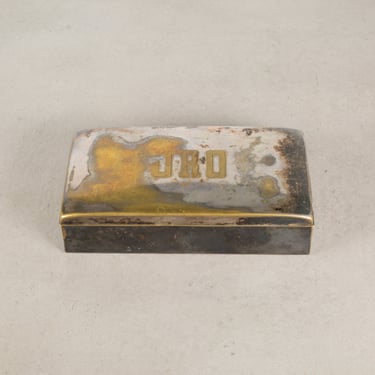 Monogrammed &quot;JRO&quot; Silver Plated Cigarette Box c.1950
