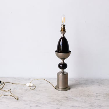 Vintage Nickel Table Lamp