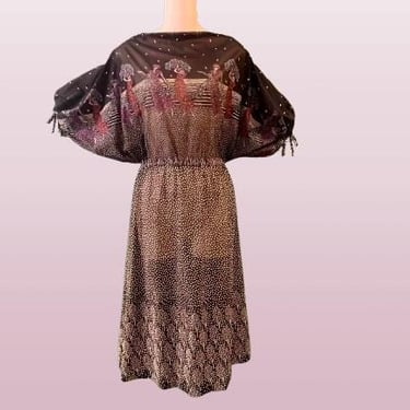 the coven dress 1970s black angel wing sheer witches dancing disco dress medium 