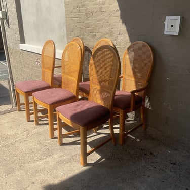 Set of 6 Caned Chairs