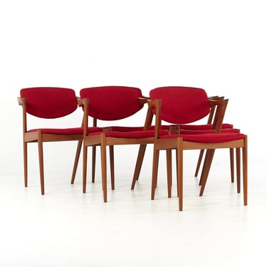 Kai Kristiansen Mid Century Teak Z Dining Chairs - Set of 6 - mcm 