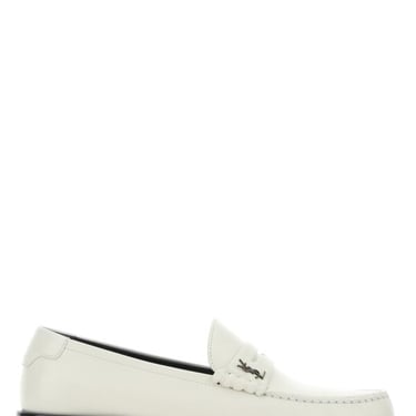 Saint Laurent Women Chalk Nappa Leather Monogram Loafers