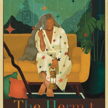 The Hermit Tarot Card Art Print 
