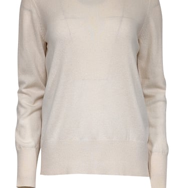 Sofia Cashmere - Cream Cashmere Crewneck Sweater Sz L