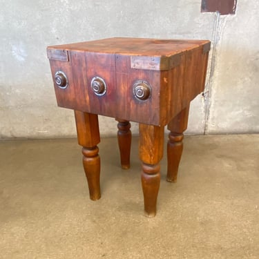 Antique Early 20th Century Maple Butcher Block Table Circa 1930