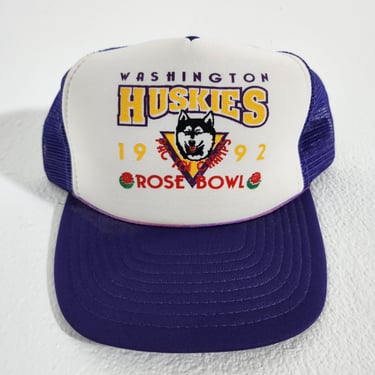 Vintage 1992 Washington Huskies Rose Bowl Mesh Hat