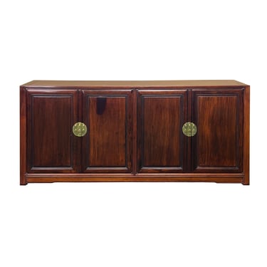 Oriental Brown Rosewood MoonFace Credenza Sideboard Console Cabinet ws4666E 