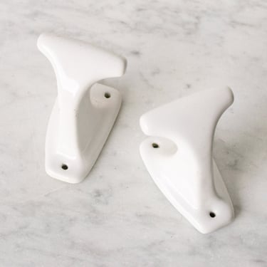 Pair of Porcelain Robe Hooks