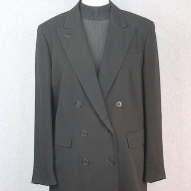 Vintage Oversized Suit Jacket by Ralph Lauren - 1980s Black Blazer - Tuxedo Dress - Oversized Blazer - 14W - Oversized Boyfriend Blazer 