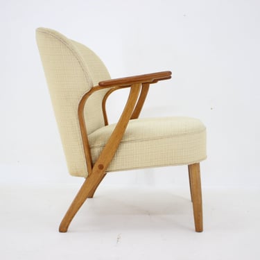 1950s Chresten Findahl Brodersen Armchair in Oak, Denmark / Vintage Armchair / White colour / Mid-century / 