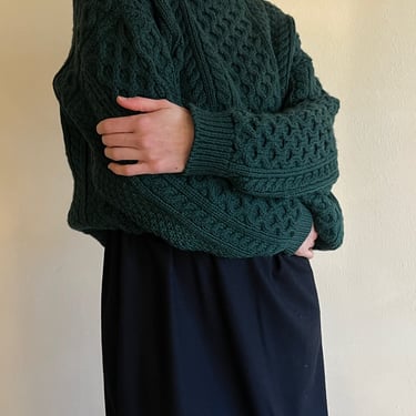 Favorite Vintage Evergreen Wool Fisherman Sweater