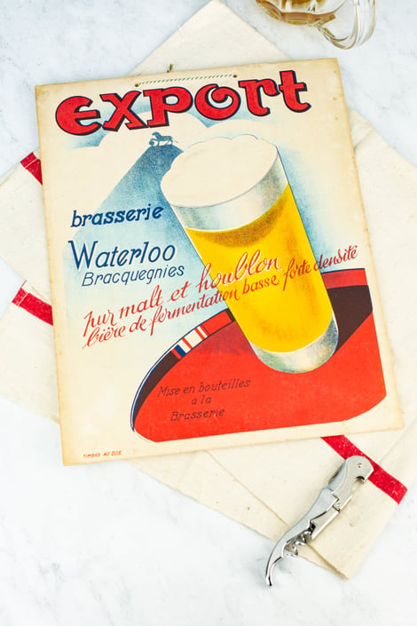 Antique Belgian Beer Poster