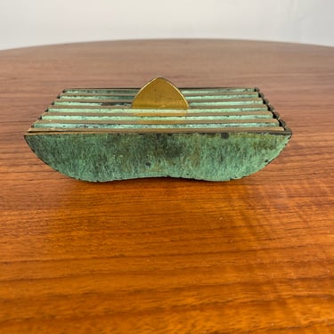 Pal-Bell cast bronze dish with lid by Maurice Ascalon