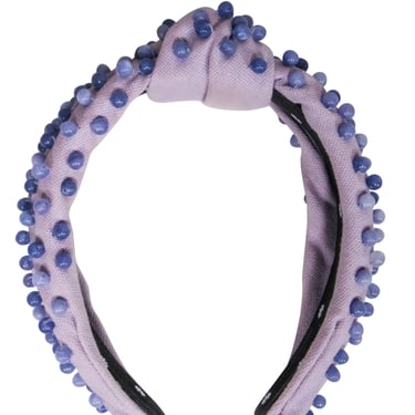 Lele Sadoughi - Lilac Knot Front Headband w/ Purple Bead Embellishment
