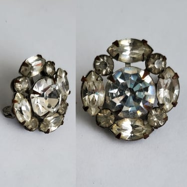 Vintage 1950s Crystal Rhinestone Brooch Pin - 50s Jewelry - Midcentury Jewelry- Vintage Accessories - Pinup Jewelry 