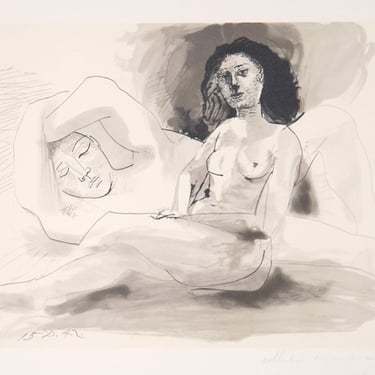 Homme Couchee et Femme Assise, Pablo Picasso (After), Marina Picasso Estate Lithograph Collection 