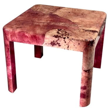 Karl Springer Red Goatskin Game/Center/Dining Table, 1970