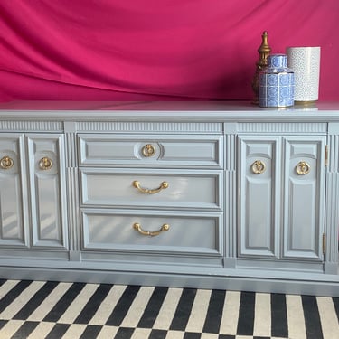 Light Gray Lacquered Credenza - Lacquered in Marina Gray 