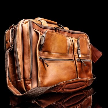 Top Grain Leather Avenues Messenger Bag With Multiple Compartments & Adjustable Strap 