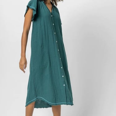 Lilla P | Short Sleeve Maxi Buttondown Dress