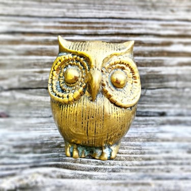 Vintage Brass Owl Figurine | 3.5