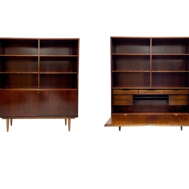 DANISH Mid Century Modern ROSEWOOD BOOKCASE / China Cabinet, c. 1960's 