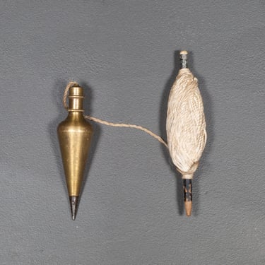 Solid Brass Plumb Bob with Twine c.1940