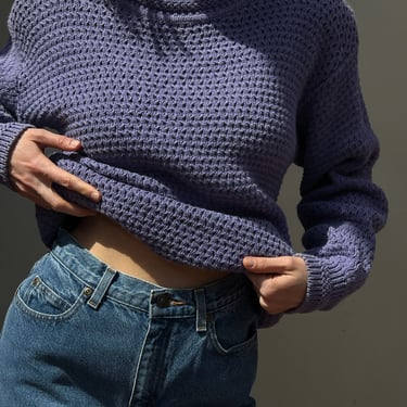 Vintage Lavender Woven Mock Neck Sweater