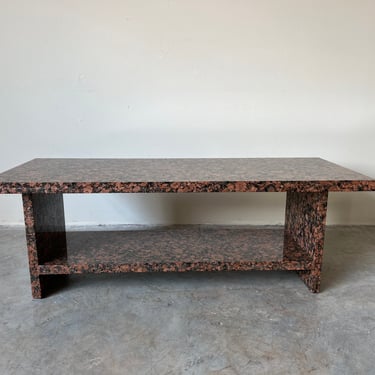 Postmodern Faux - Tortoise Granite Rectangular Coffee Table 