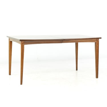 United Mid Century Walnut Expanding Dining Table with 3 Leaves - mcm 