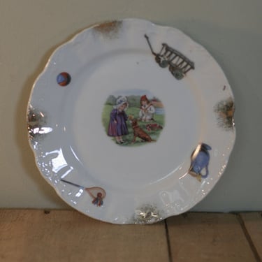 vintage ceramic childs plate 