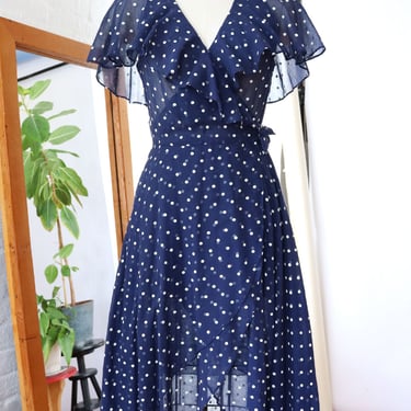 Venetian Dotted Sheer Wrap Dress S-M/L