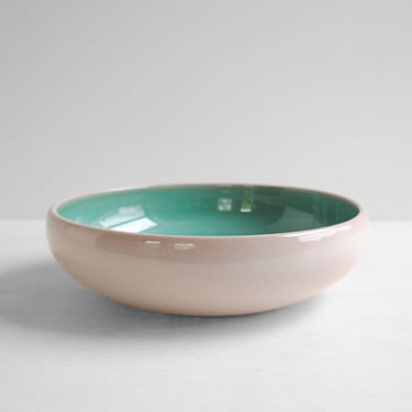 Vintage Pink and Green Ceramic Bowl by Stangl, Serving or Fruit Bowl 