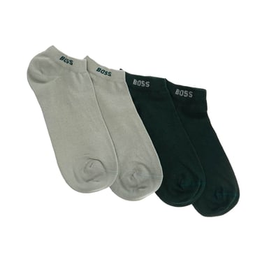 Boss Light And Dark Green Slim Fit Socks Set Of 2 Cotton Comfort Men