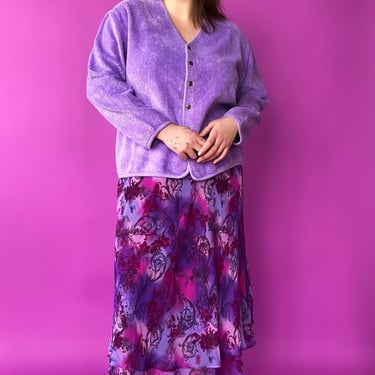 Y2K Pink &amp; Purple Whimsy Maxi Skirt, sz. 2X
