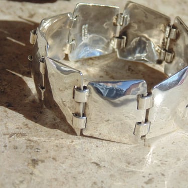 Abraham Paz ~ Signed Handmade Mexican Sterling Silver Link Bracelet 