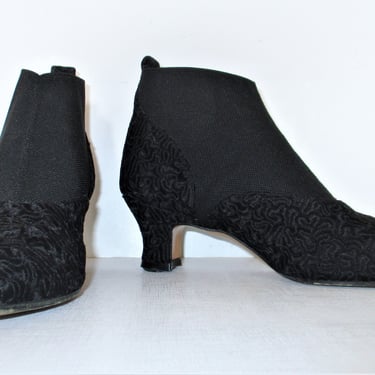 Witch Boots, Vintage 90s, Sesto Meucci, Granny Boots, 6 1/2B Women, Goth Ankle Boots 