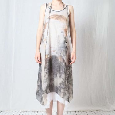 Layered Cotton Voile A-Line Dress in PALE TURQUOISE or BLACK FOREST GIRL