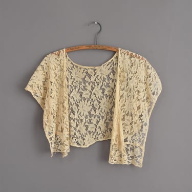 Antique Dress S A L E | 1920s lace shrug | Fit Most 