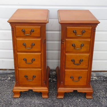 Tall Narrow Nightstands End Side Bedside Tables a Pair 3589
